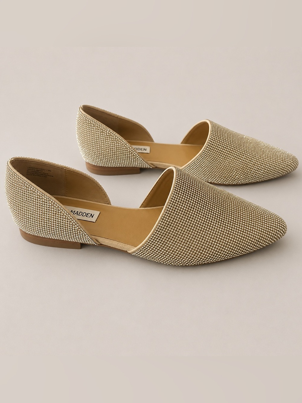 Steve Madden Champagne Rhinestone D'Orsay Flats